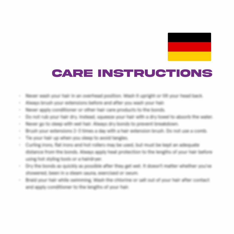 V-Light Hair After Care Instructions | 25 Stk | DEUTSCH / GERMAN