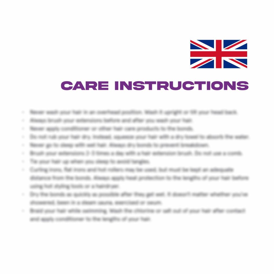 V-Light Hair After Care Instructions | 25 Pcs | ENGLISH